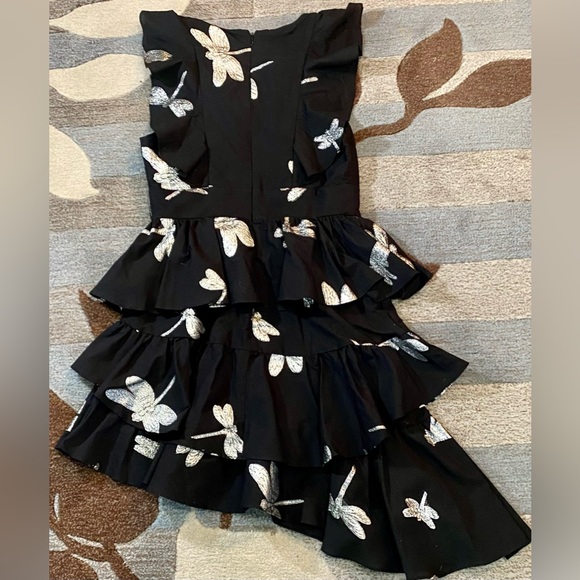 NWT Cynthia Rowley NY Sleeveless Jetset Silver Dragonfly High Low Mini Dress - Picture 7 of 12